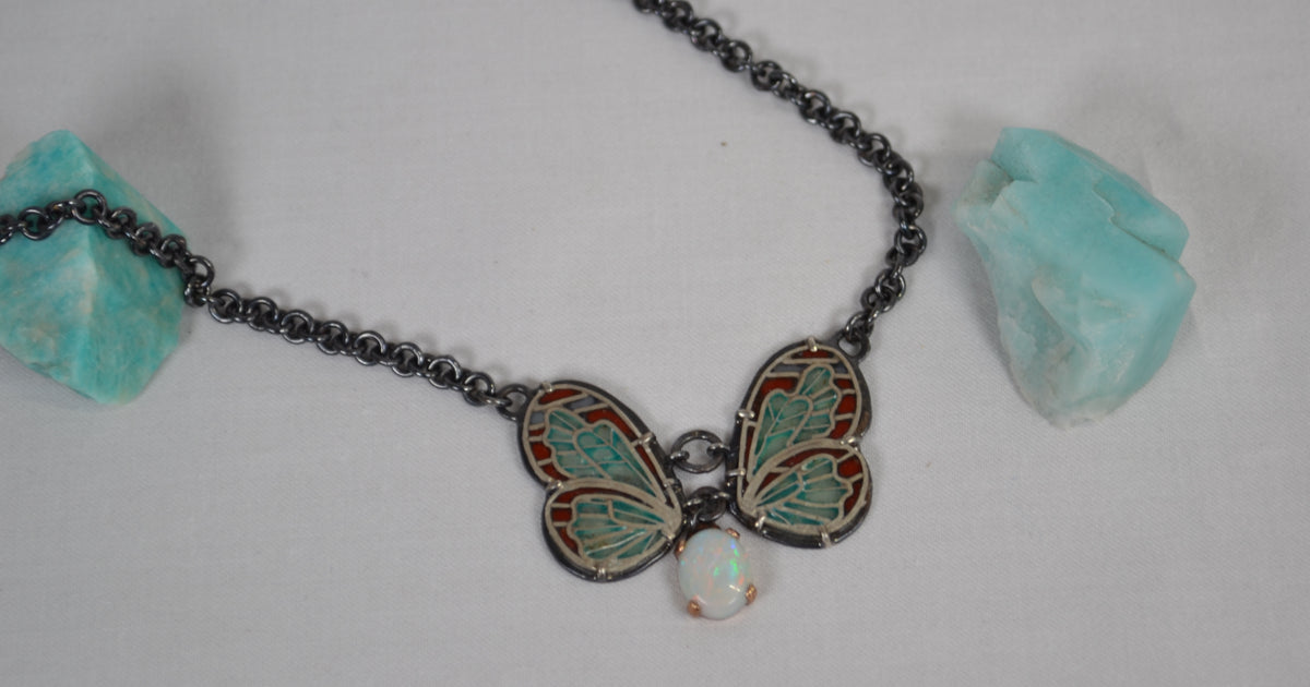 Glasswing Butterfly Pendant