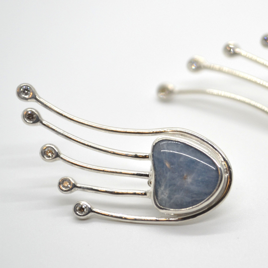 Luminous Arc Aquamarine Earrings