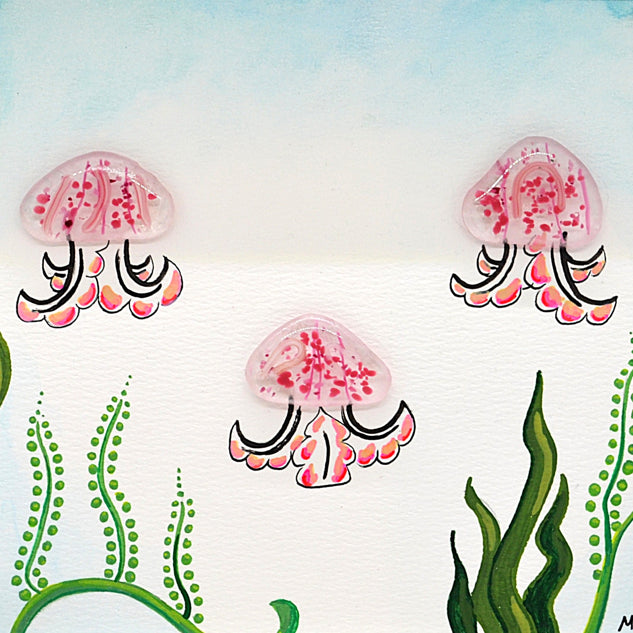 Three Pink Jellies Painting (Large)