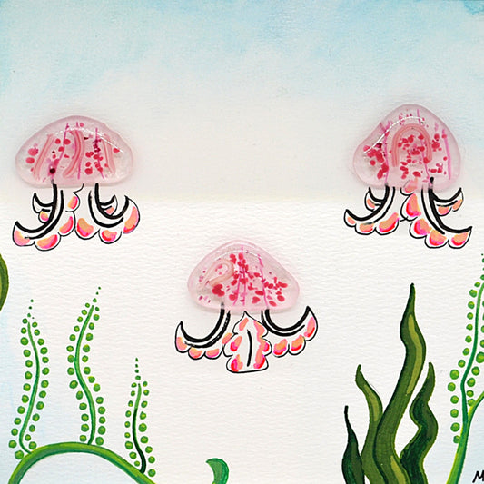 Three Pink Jellies Painting (Large)