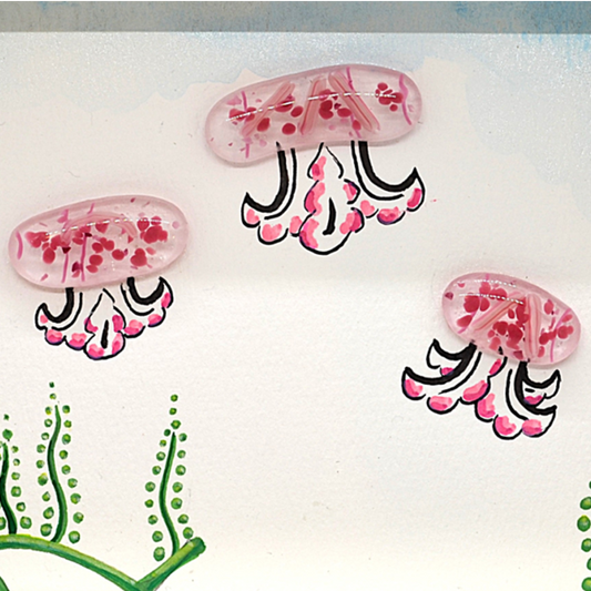 Three Pink Jellies Painting (Small)